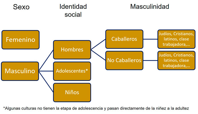 Diagrama de clasificación de la caballerosidad. Fuente: Elaboración propia a partir de <em>Men, Masculinity and Manhood Acts.</em>